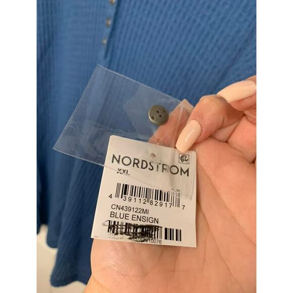 C.A.S.L.O.N Blue Ensign Waffle Knit V-Neck Sweater Top Size XXL - Picture 3 of 5